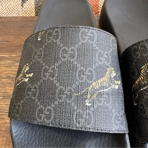 GUCCI GG Supreme Tiger Slide Sandals Gucci Size 10 US10.5 - Picture 5 of 15